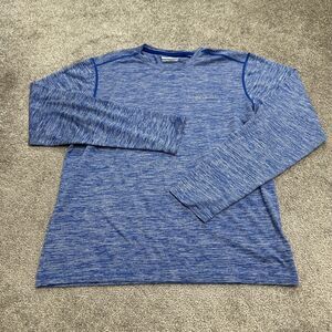 Columbia Omni Wick T-Shirt Womens Medium Blue Long Sleeve Crew Neck Outdoor Fish
